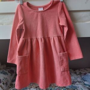 Hanna Andersson Coral Orange Corduroy Girls Dress 5